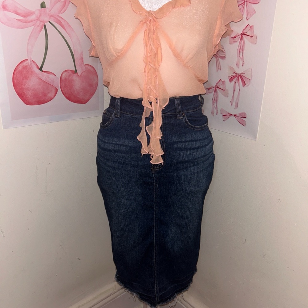 Denim midi skirt y2k